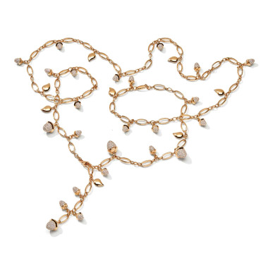         Roségold, Halsschmuck, Tamara Comolli MIKADO Halskette mit Diamant-Pavé