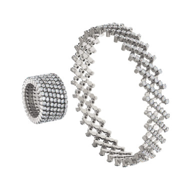         Weißgold, Ringe, Serafino Consoli Serafino Multi-Size Ring und Armreif