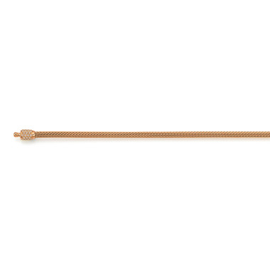         Roségold, Halsschmuck, Jörg Heinz Mesh Strickkette Pavé-Kapseln drehbar