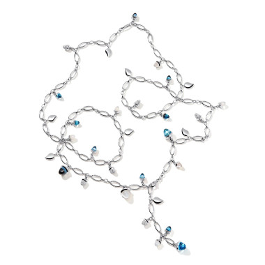         Weißgold, Halsschmuck, Tamara Comolli MIKADO Halskette 'Ocean' mit Diamant-Pavé