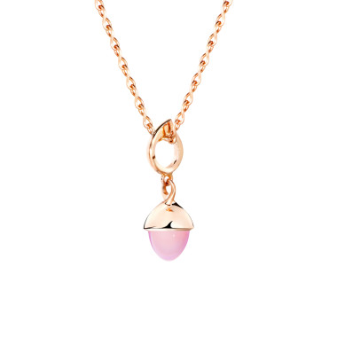         Roségold, Halsschmuck, Tamara Comolli MIKADO Flamenco Anhänger mit Chalcedon
