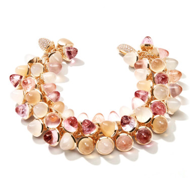         Roségold, Armschmuck, Tamara Comolli MIKADO Flamenco Armband 'Blush' mit Diamant-Pavé