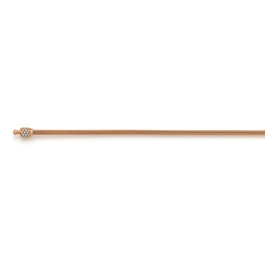         Roségold, Halsschmuck, Jörg Heinz Mesh Strickkette Pavé-Kapseln drehbar