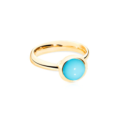         Gelbgold, Ringe, Tamara Comolli BOUTON Ring Small mit Türkis