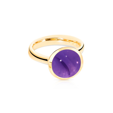         Gelbgold, Ringe, Tamara Comolli BOUTON Ring Large mit Amethyst