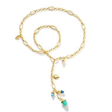         Gelbgold, Halsschmuck, Tamara Comolli MIKADO  Halskette 'Lagoon' mit Diamant-Pavé
