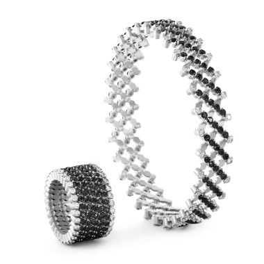         Weißgold, Armschmuck, Serafino Consoli Serafino Multi-Size-Ring und Armband