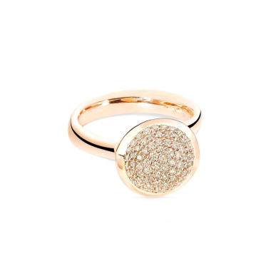         Roségold, Ringe, Tamara Comolli BOUTON Ring Large mit Diamant-Pavé 