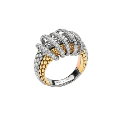         Gelbgold &amp; Roségold &amp; Weißgold, Ringe, FOPE Solo Flex'it Ring