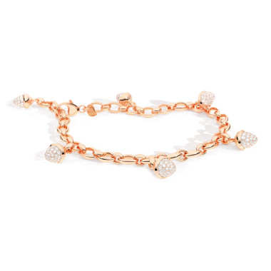         Roségold, Armschmuck, Tamara Comolli MIKADO Charm Armband mit Diamant-Pavé