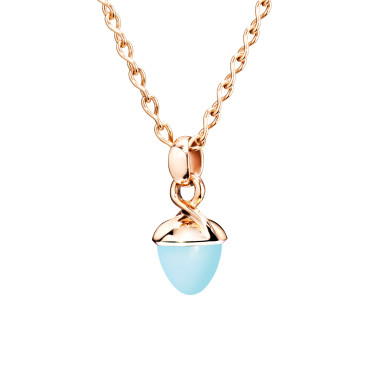         Roségold, Halsschmuck, Tamara Comolli MIKADO Bouquet Anhänger mit Chalcedon