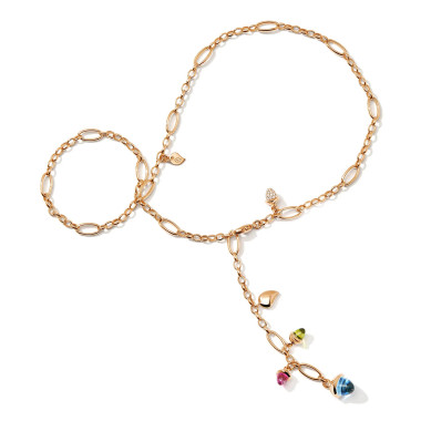         Roségold, Halsschmuck, Tamara Comolli MIKADO Halskette 'Candy' mit Diamant-Pavé