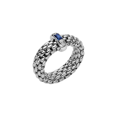         Weißgold, Ringe, FOPE Vendôme Flex'it Ring mit Saphir