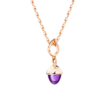        Roségold, Halsschmuck, Tamara Comolli MIKADO Flamenco Anhänger mit Amethyst