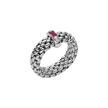         Weißgold, Ringe, FOPE Vendôme Flex'it Ring mit Rubin