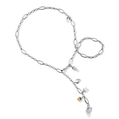         Weißgold, Halsschmuck, Tamara Comolli MIKADO Halskette 'Cashmere' mit Diamant-Pavé