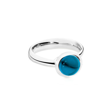        Weißgold, Ringe, Tamara Comolli BOUTON Ring Small mit London Topas