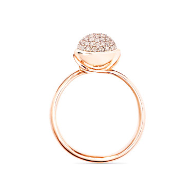         Roségold, Ringe, Tamara Comolli BOUTON Ring Small mit Diamant-Pavé 