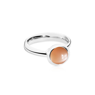         Weißgold, Ringe, Tamara Comolli BOUTON Ring Small mit Mondstein