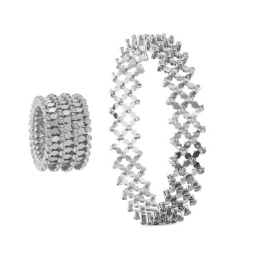         Weißgold, Ringe, Serafino Consoli Serafino Multi-Size Ring und Armband