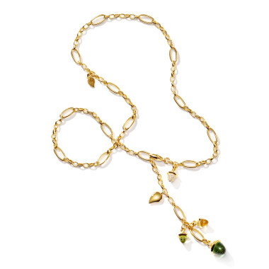         Gelbgold, Halsschmuck, Tamara Comolli MIKADO Halskette 'Rainforest' mit Diamant-Pavé