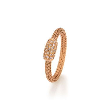         Roségold, Ringe, Jörg Heinz Mesh Ring Pavé