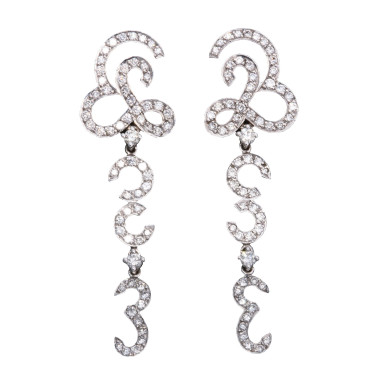         Weißgold, Ohrringe, Richarzatelier Ohrhänger "Belle Epoque"