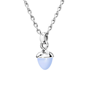        Weißgold, Halsschmuck, Tamara Comolli MIKADO Bouquet Anhänger mit Chalcedon