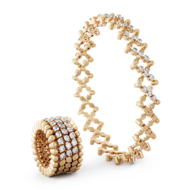         Roségold, Armschmuck, Serafino Consoli Serafino Multi-Size Ring und Armreif