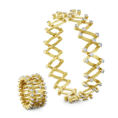         Gelbgold, Ringe, Serafino Consoli Serafino Multi-Size Ring und Armreif
