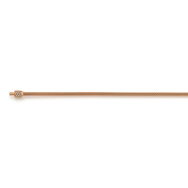         Roségold, Halsschmuck, Jörg Heinz Mesh Strickkette Pavé-Kapseln drehbar