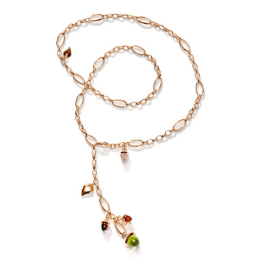         Roségold, Halsschmuck, Tamara Comolli MIKADO Halskette 'Indian Summer' mit Diamant-Pavé