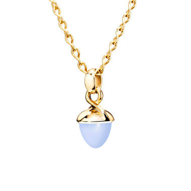         Gelbgold, Halsschmuck, Tamara Comolli MIKADO Bouquet Anhänger mit Chalcedon