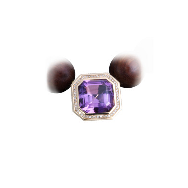         Roségold, Halsschmuck, Richarzatelier Amethyst Wechselschließe