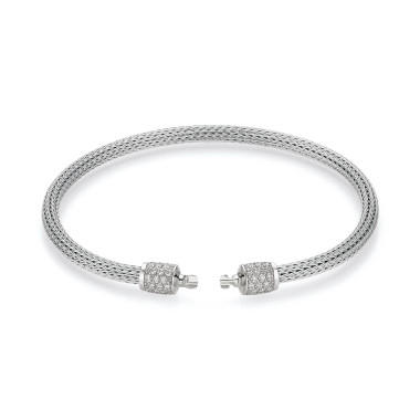         Weißgold, Armschmuck, Jörg Heinz Classics Flex & Mesh Armband Pavé