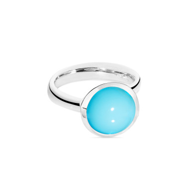         Weißgold, Ringe, Tamara Comolli BOUTON Ring Large mit Türkis