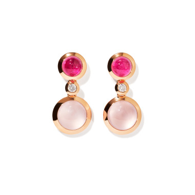         Roségold, Ohrringe, Tamara Comolli BOUTON Ohrringe 2 Cabochons 'Blush'