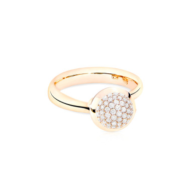         Roségold, Ringe, Tamara Comolli BOUTON Ring Small mit Diamant-Pavé