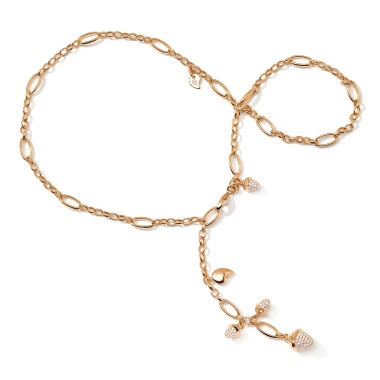         Roségold, Halsschmuck, Tamara Comolli MIKADO Halskette mit Diamant-Pavé