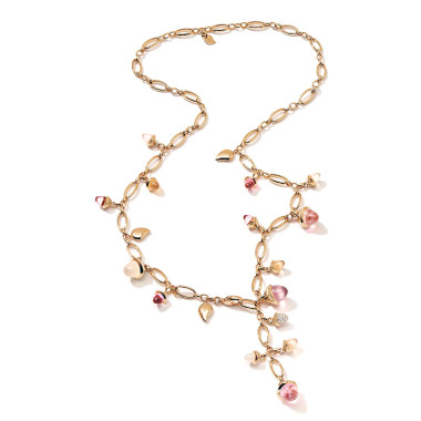         Roségold, Halsschmuck, Tamara Comolli MIKADO Halskette 'Blush' mit Diamant-Pavé