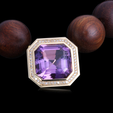         Roségold, Halsschmuck, Richarzatelier Amethyst Wechselschließe