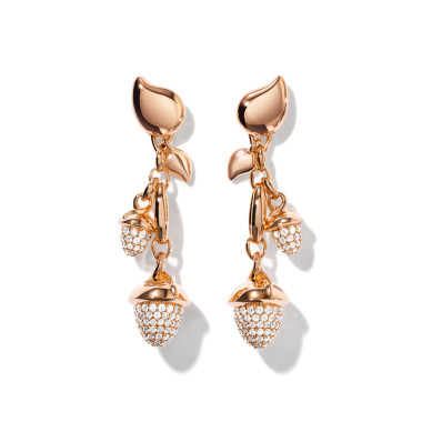         Roségold, Ohrringe, Tamara Comolli MIKADO Ohrringe Dangling 2 Acorns mit Diamant-Pavé  
