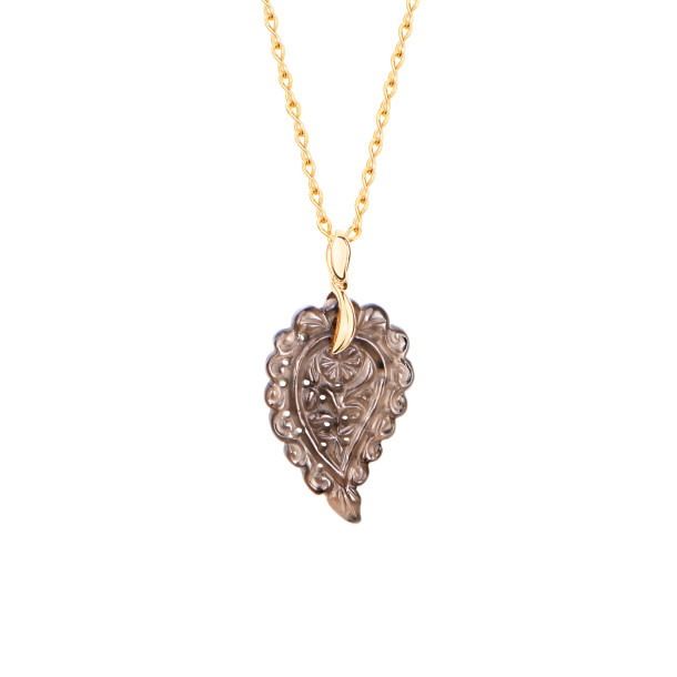         Gelbgold, Halsschmuck, Tamara Comolli INDIA Anhänger mit Rauchquarz Small