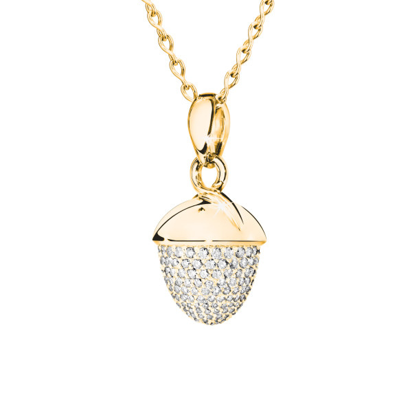         Gelbgold, Halsschmuck, Tamara Comolli MIKADO Bouquet Anhänger XL mit Diamant-Pavé