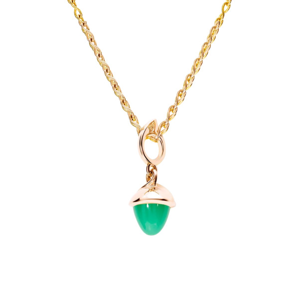         Roségold, Halsschmuck, Tamara Comolli MIKADO Flamenco Anhänger mit Chrysoprase